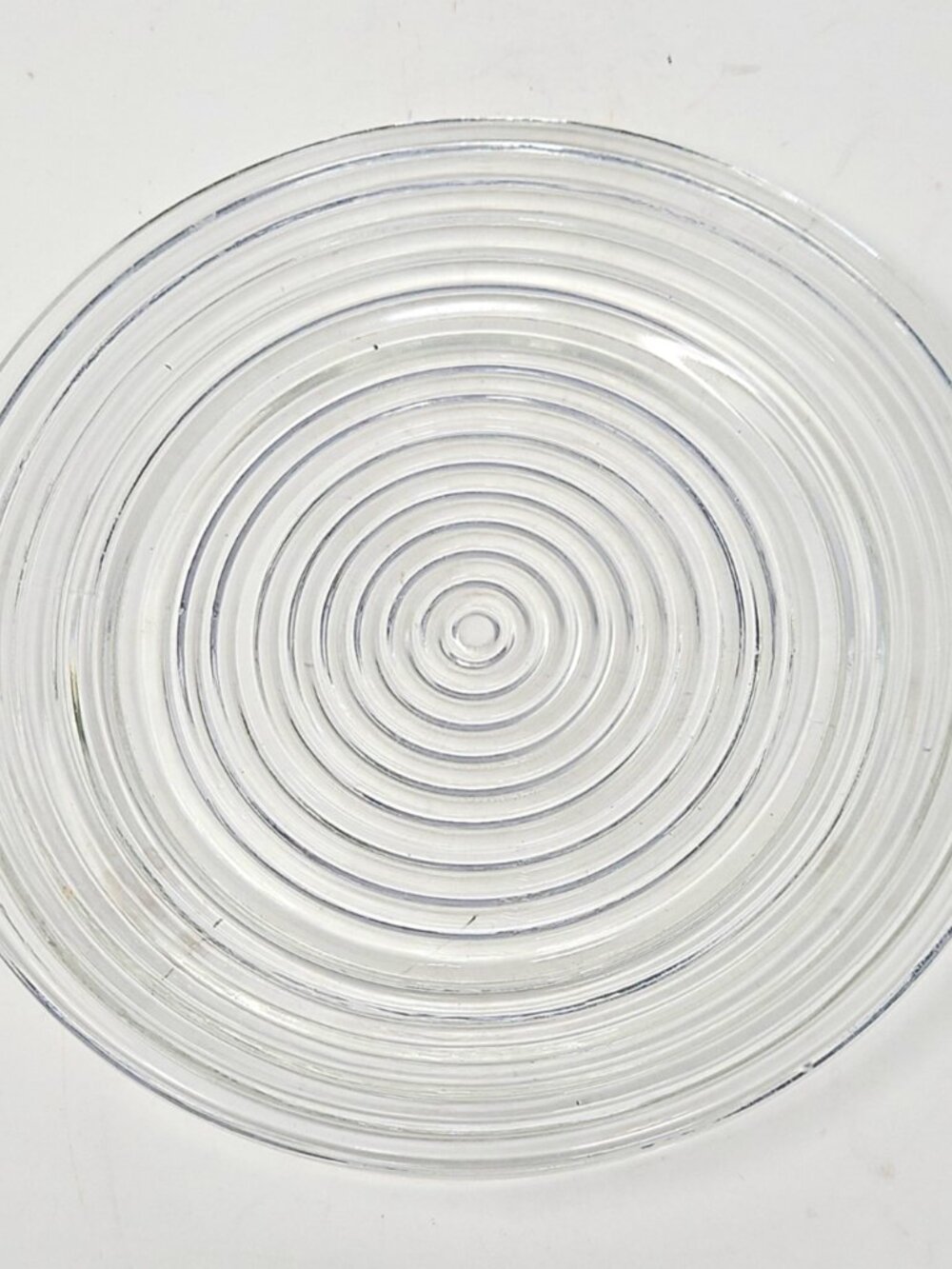 Vintage 1938 Art Deco Clear Glass Dinner Plate Manhattan Pattern Anchor Hocking